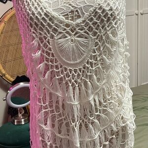 Cup she White Crochet Cover-Up 3X